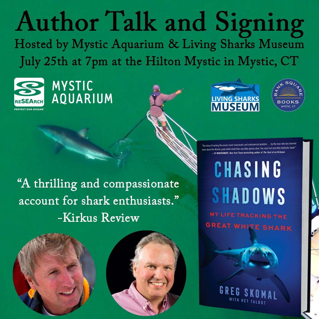Ret Talbot (@rettalbot) on Twitter photo I'm looking forward to talking CHASING SHADOWS tomorrow at the Hilton Mystic with my co-author <a href="/GregSkomal/">Greg Skomal</a>. The event is co-hosted by <a href="/mysticaquarium/">Mystic Aquarium</a> and <a href="/livingsharks/">Living Sharks Museum</a>, with Bank Square Books. Tickets: ramp.mysticaquarium.org/48813/48814 I'm looking forward to talking CHASING SHADOWS tomorrow at the Hilton Mystic with my co-author <a href="/GregSkomal/">Greg Skomal</a>. The event is co-hosted by <a href="/mysticaquarium/">Mystic Aquarium</a> and <a href="/livingsharks/">Living Sharks Museum</a>, with Bank Square Books. Tickets: ramp.mysticaquarium.org/48813/48814