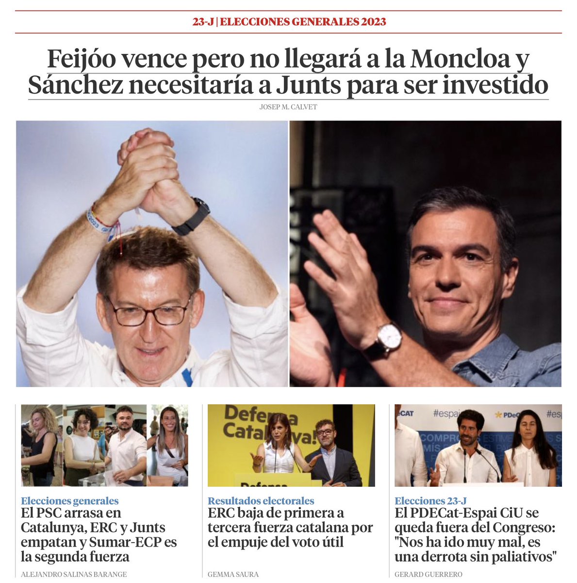 La noche de ayer fue intensa y llena de sorpresas. Fueron mis primeras elecciones generales, de la mano de <a href="/LaVanguardia/">La Vanguardia</a>, programa especial con <a href="/enricsierra/">Enric Sierra</a> y derrota "sin paliativos" del PDECat. Unas elecciones que recordaré(mos) siempre. Gracias <a href="/angulo_silvia/">Silvia Angulo</a> por la confianza.