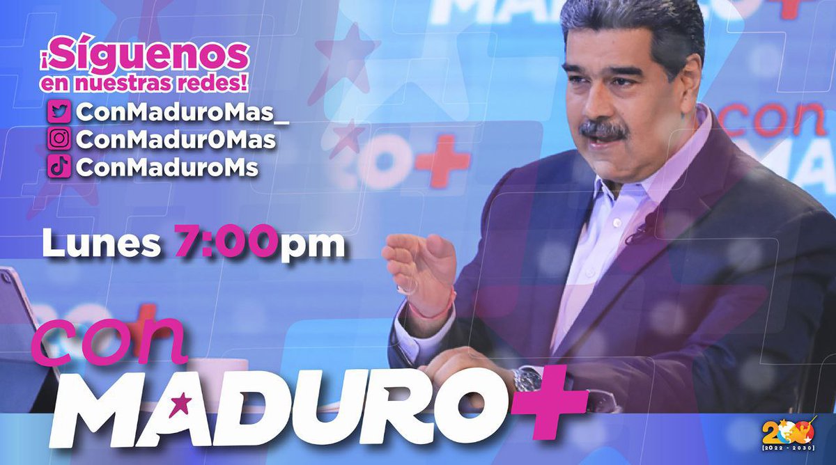 #ENTÉRATE📢| Únete a las diferentes plataformas digitales con la cuenta Oficial del programa ConMaduro+ conducido por el Presidente @NicolasMaduro ¡Sintoniza! @ConMaduroMas_ ¡Todos los lunes a partir de las 7:00 PM! 🤳 #BatallaNaval200