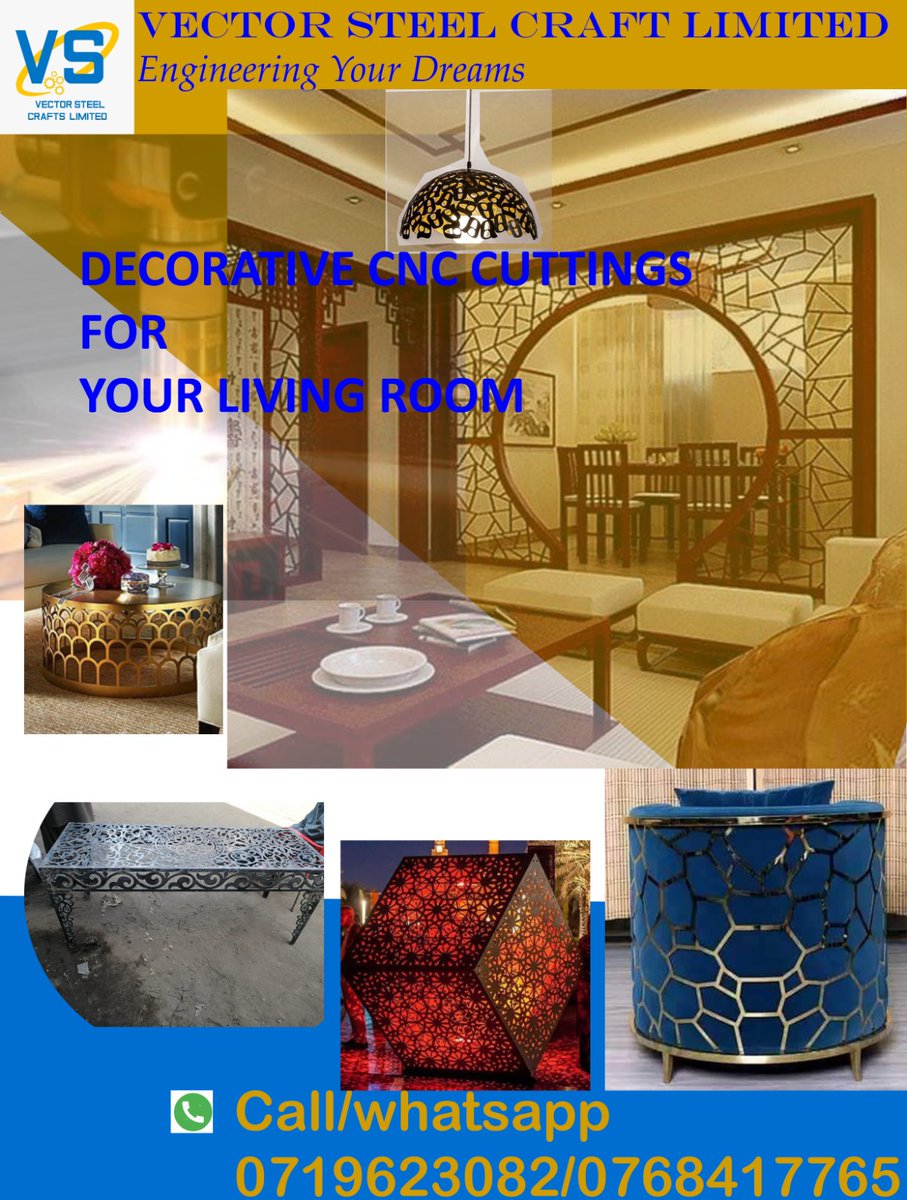 vector_steelltd's tweet image. Get yourself beautiful and simple CNC plasma cutting to decorate your living room.

For quote, Call:
📞0719623082
📞0768417765

#cncplasma #staircase #nairobi #balconygrill #builders  #interiorstyling #fabrication #sheetmetal #sheetmetalfabrication #interiordesign #interiors