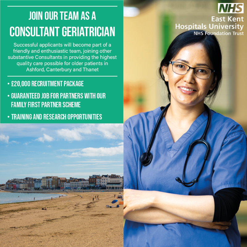 EKHUFTJobs's tweet photo. Be a part of our workforce transformation! Join East Kent Hospitals University NHS Foundation Trust as Consultant Geriatrician.

#Geriatrician #Geriatrics #ConsultantGeriatrician #ElderlyCare #CommunityGeriatrician

@EKHUFT @Pmaca77