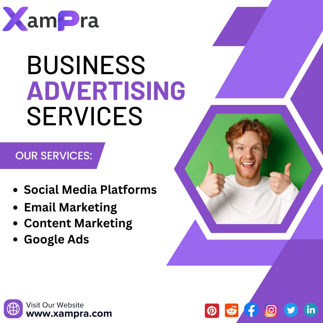 🚀🔓 Unlock the potential of your business with our captivating and effective advertising solutions.
🌍 xampra.com
info@xampra.com

#BusinessAdvertising #GrowYourBrand #MarketingMastery #AdvertiseWithImpact #StrategicMarketing #BrandVisibility #BoostYourBusiness