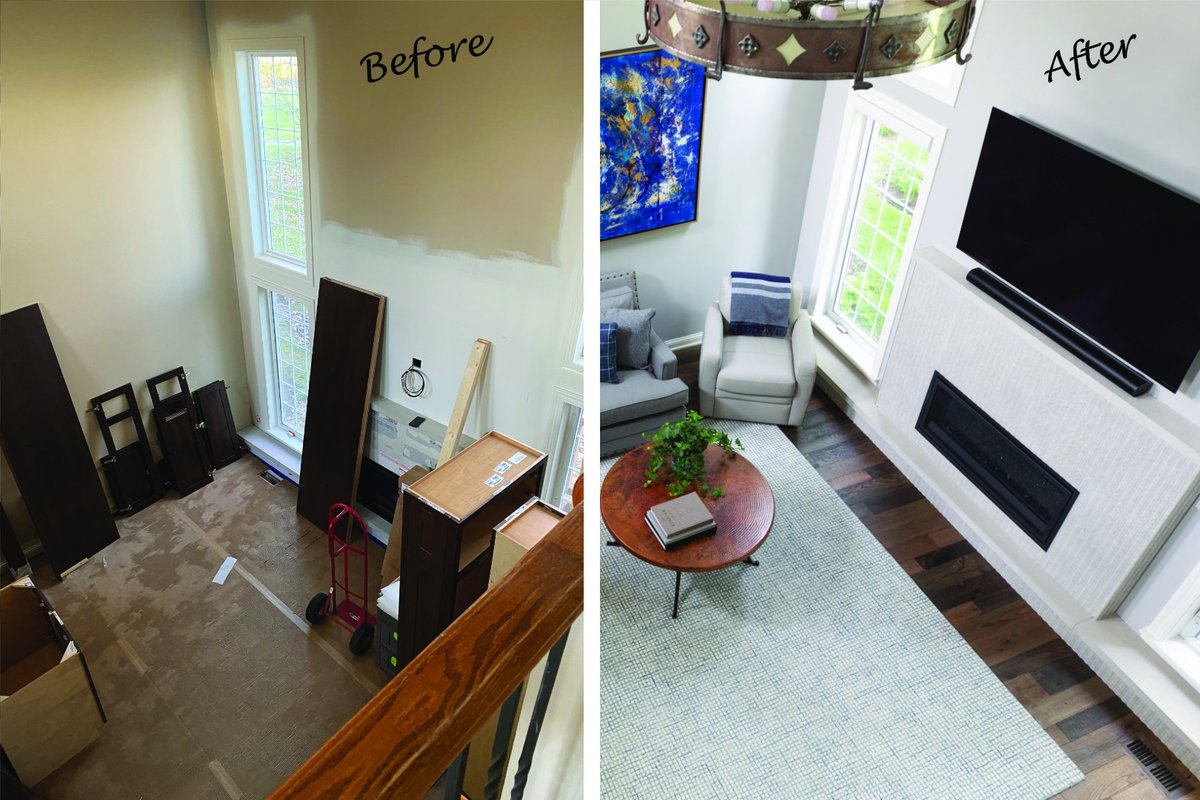 It's always satisfying to look back to the before pictures!  
#RenovationsbyGenevaCabinetCompany #remodeling #fireplace #fireplacemakeover #fireplacedesign
@AnnKottlerHome #shannawolfsphotography