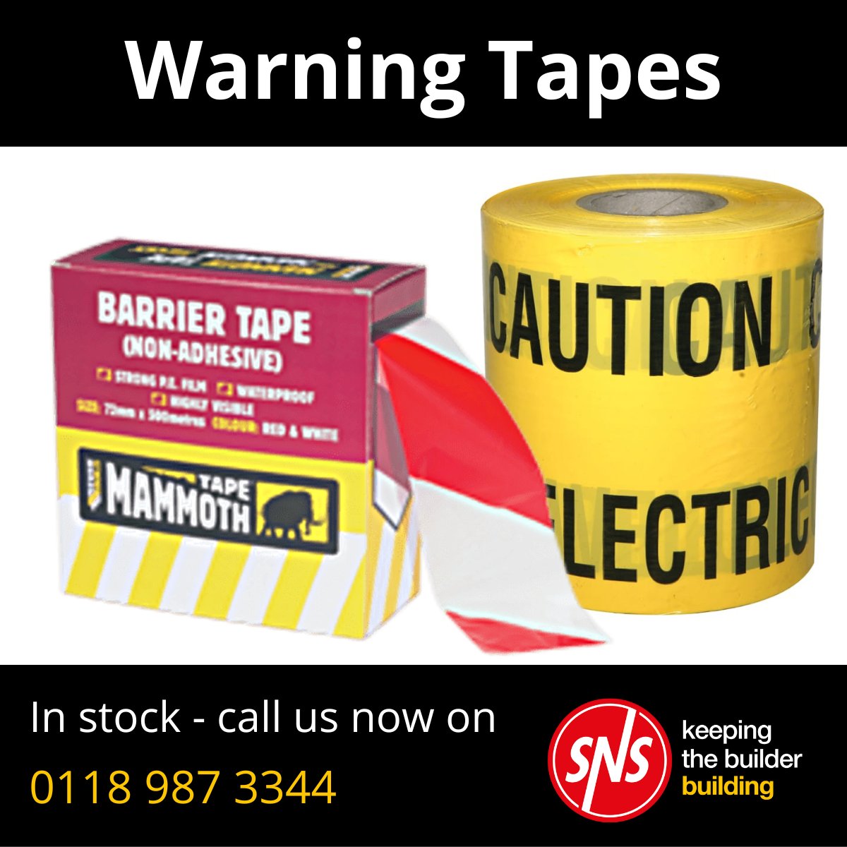 SNS understand that safety is your number one priority. 

Our durable and highly visible warning tapes are designed to keep you, your site and your utilities safe.

Visit snsbp.co.uk