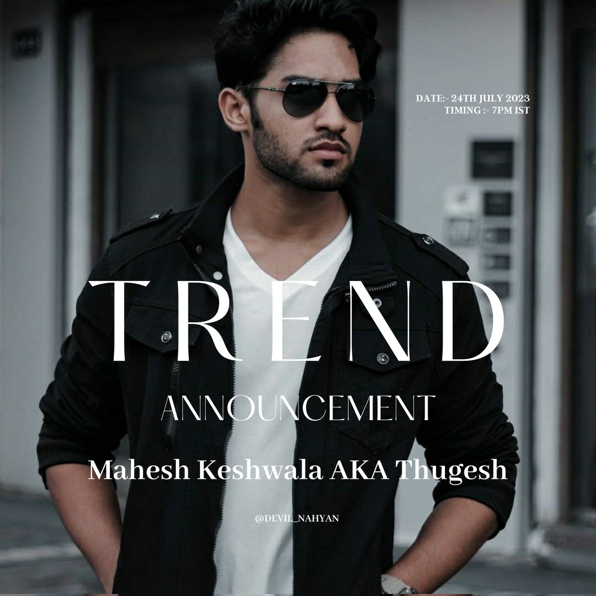 devil_nahyan's tweet photo. TREND ALERT ‼️

We'll be doing a trend to appreciate @RealThugesh at 7pm.
He's getting unnecessary hate from some people over here,so let come together and appreciate him for conveying wat we fans had to tell #AbhishekMalhan .

#Fukralnsaan https://t.co/OzpROw3ULm