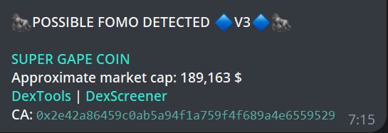 Gyoza_erc20's tweet image. Our Tier 3 Alpha Hunter been showing nice results so far. No data spam, only exceptional finds! Soon this type of calls will be available for Tier 2 Alpha Hunter as well! Go $GYOZA #alpha #alphahunter #moonfinder #gemdetector