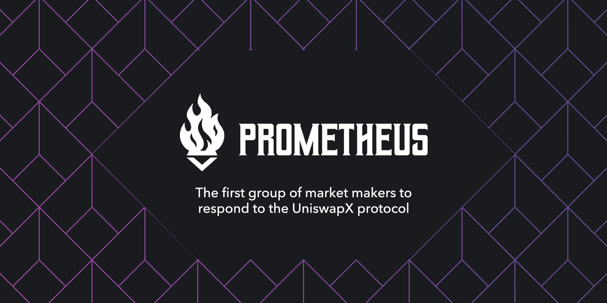 prometheus_fi's tweet photo. 🔥Greetings, Web3 world! 

Introducing #Prometheus, here to transform blockchain trading as we know it. With the power of #UniswapX at our fingertips, we're about to redefine the rules of the game.

 #Uniswap  #DeFi #SWAP #Crypto https://t.co/1kfdu3StJF