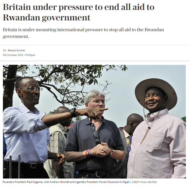 I see Andrew Mitchell is trending. Even though in April 2022 Mitchell said he did not believe the Govt's grotesque #Rwanda Plan will work, it was Mitchell's decision to restore aid to Rwanda when he was international development secretary, a decision questioned by the UN & EU.