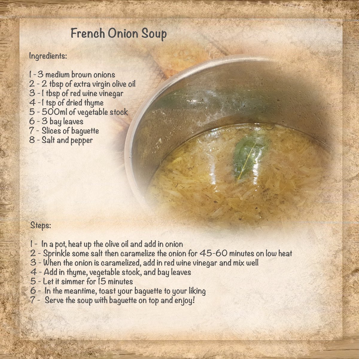 FriendlyCooks's tweet image. French Onion Soup made on stream today. We stream cooking 3 times a week on Twitch. Was a delightful day as always. twitch.tv/mickeydizzle 🥬🛒🧁🥙

 #twitch #twitchaffiliate #stream #Cooking #Food #veganfood #vegetarian #streaming