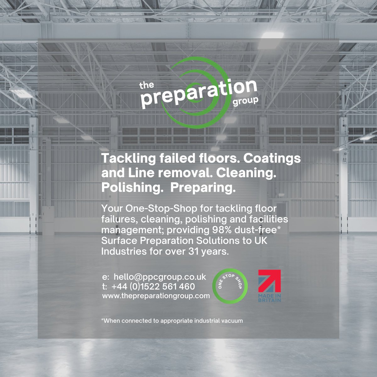 💫 Transform your failed floors into stunning success stories: Trust our 31 years of industry experience in line/coatings removal and #SurfacePrep to turn your space around. 
Contact us today! 📞+44 (0)1522 561 460 🌐bit.ly/3VgYZ7n  
#FloorFailures #SurfacePreparation