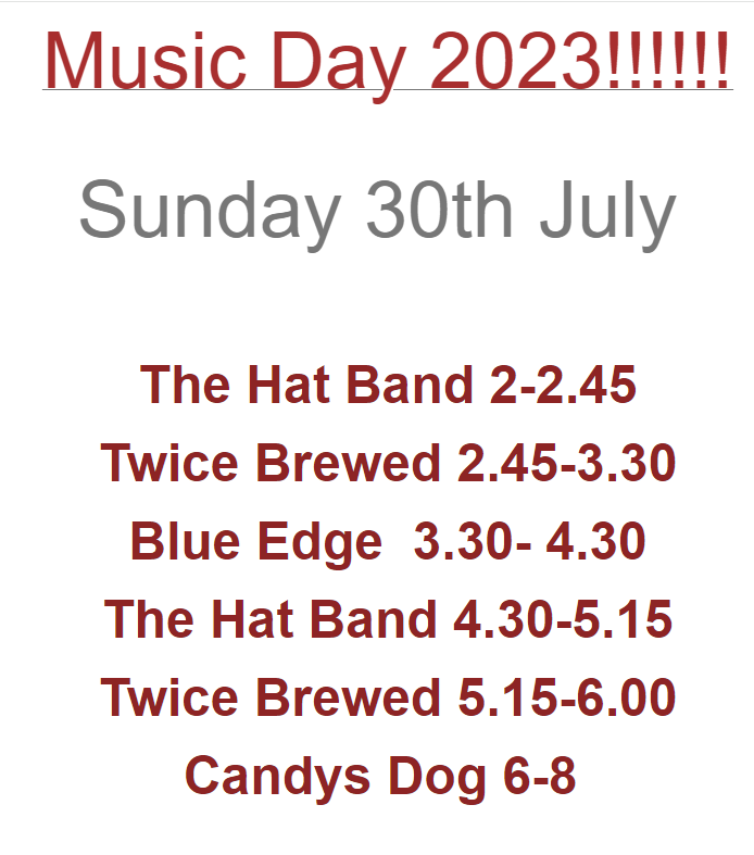 BlueEdge1's tweet photo. Updated programme for Sunday 30th July Music Day @shipinnnewton - hope you can make it! https://t.co/0aYvFtcfJS