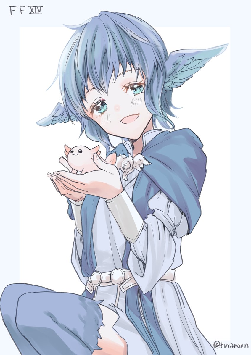 1girl blue hair head wings short hair blue capelet wings blue eyes  illustration images