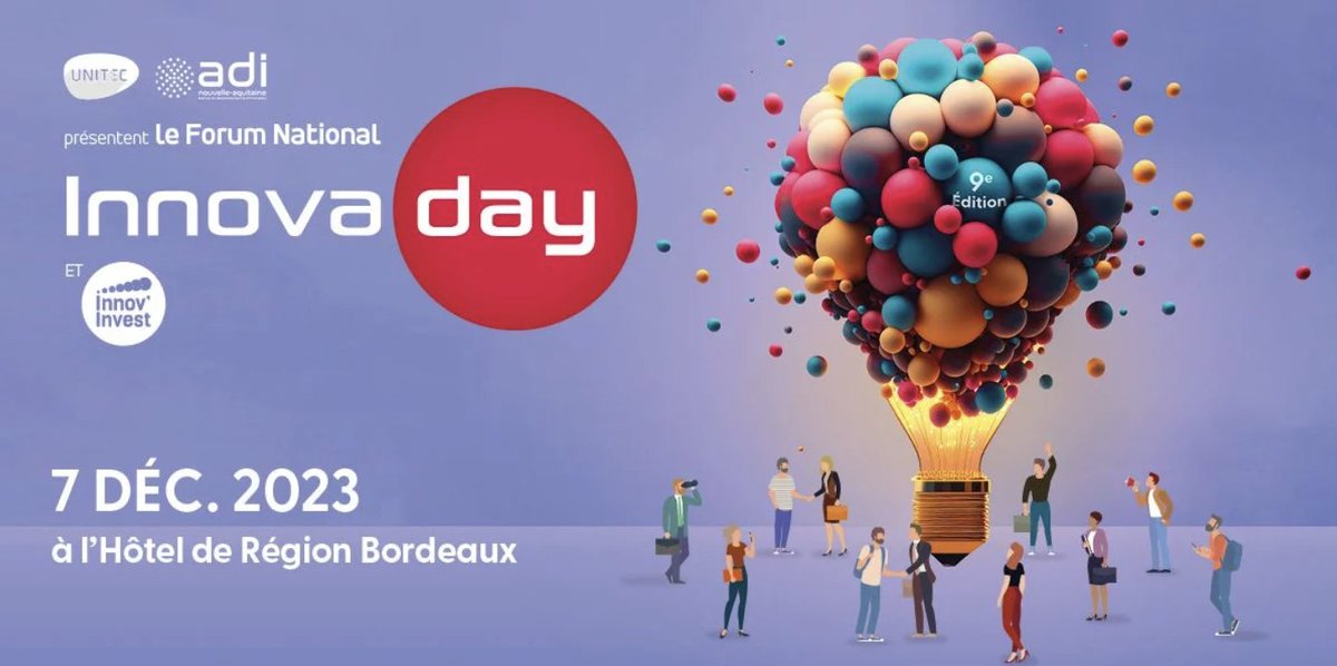 French Tech Bordeaux (@frenchtechbdx) on Twitter photo Participez à <a href="/InnovadayForum/">Forum Innovaday</a>, l'événement national d’investissement dédié aux start-up innovantes 🚀
Saisissez l'opportunité de rencontrer des investisseurs en capital 🤝
Un événement co-organisé par <a href="/ADI_N_A/">ADI Nouvelle-Aquitaine</a> et <a href="/UNITEC_Bdx/">UNITEC</a> 👏
📆 7 décembre
Infos 👉 lc.cx/rO_Www6Ois_ Participez à <a href="/InnovadayForum/">Forum Innovaday</a>, l'événement national d’investissement dédié aux start-up innovantes 🚀
Saisissez l'opportunité de rencontrer des investisseurs en capital 🤝
Un événement co-organisé par <a href="/ADI_N_A/">ADI Nouvelle-Aquitaine</a> et <a href="/UNITEC_Bdx/">UNITEC</a> 👏
📆 7 décembre
Infos 👉 lc.cx/rO_Www6Ois_