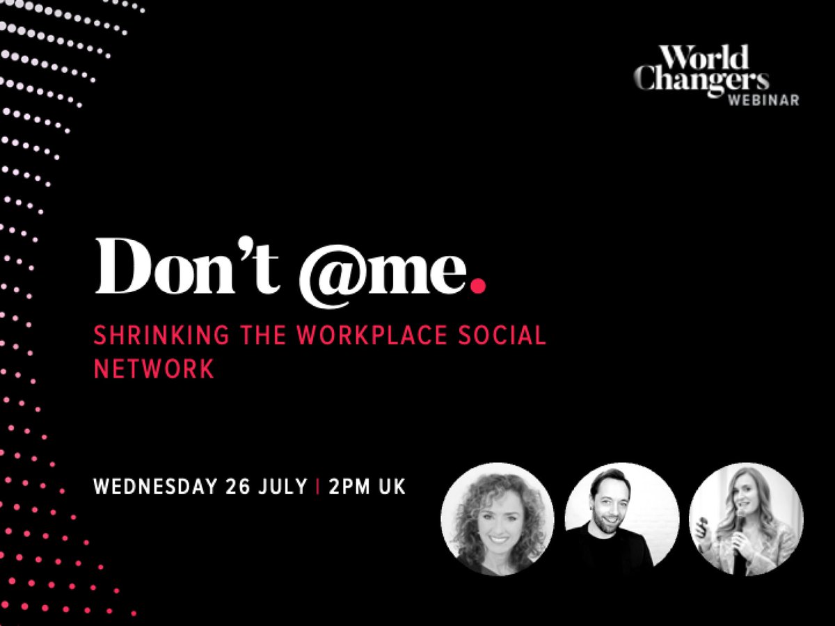 📢🔊 EVERYTHING FEELING A BIT NOISY? 📢🔊 

We hear you (just). 

Join us this wednesday - <a href="/TSDigi/">Tony Stewart</a>, Peggy Curley and <a href="/KristinAnneH/">Kristin Hancock (she/her)</a> will be talking about shrinking the workplace social network and how to create circles of purpose. 

Sign up here: lnkd.in/eHqGPhke