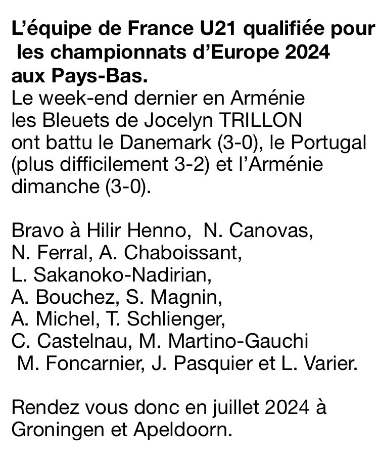 #volleyball @FFvolley <a href="/a_chaboissant/">Chaboissant Anatole</a> <a href="/HennoHubert/">Hubert Henno</a> <a href="/JocelynTrillon/">jocelyn trillon</a>