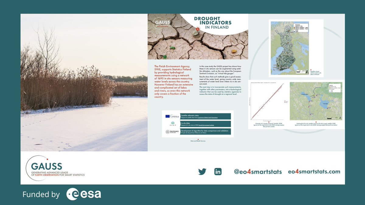 EO4SmartStats's tweet photo. 🇫🇮 @meteorologit &amp; @sykeint have been using #Sentinel3 🛰️#altimetry data, together with data from 1690 in-situ stations, to derive a country-wide hydrological drought index. @StatsFinland 

👉Read more: https://t.co/CrYvKXrMkK https://t.co/NKhBp2fajX