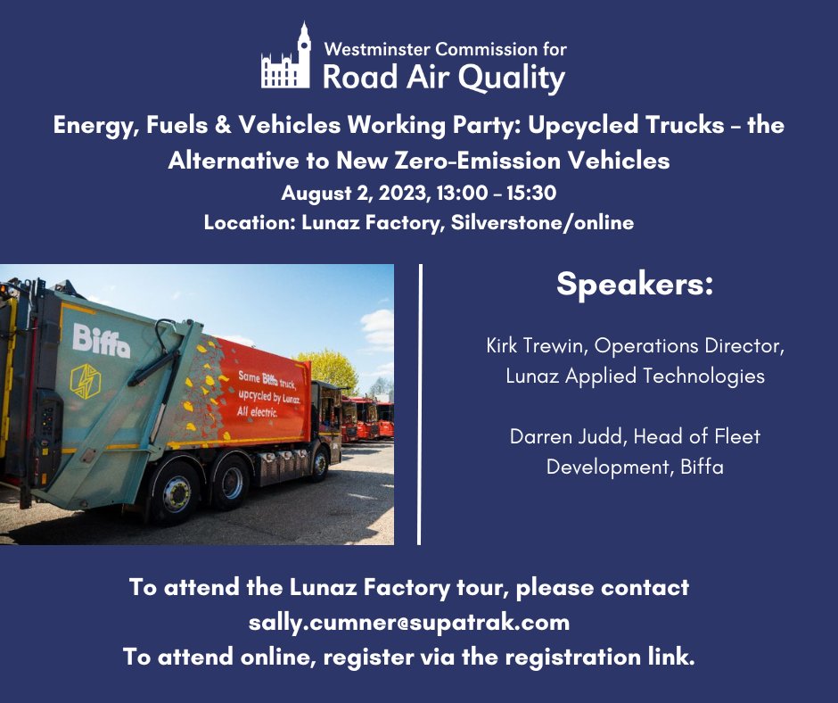 Join us for the WCRAQ Energy Fuels and Vehicles Working Party.

To register for the online meeting from 13:00 – 15:30 on Teams, please use this link: lnkd.in/efKg7HRz.

If you want to attend in person from 11:30, please contact Sally.cumner@supatrak.com.