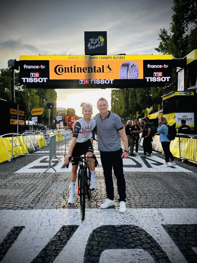 DLSportsLaw's tweet photo. So happy for this guy, making the podium at the Tour de France after an epic three weeks. From winning the first stage to finishing on the podium on the Champs-Élysées, it was just a brilliant Tour from @AdamYates7 and the superb #UAETeamEmirates 💪🏼🚴 #TdF2023 #sportslaw https://t.co/2N5qFX3Uv1
