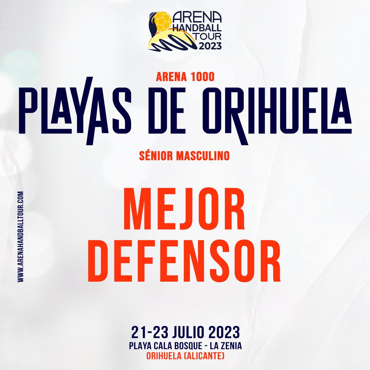 ✨ ¡Vota por la 𝙈𝙚𝙟𝙤𝙧 𝘿𝙚𝙛𝙚𝙣𝙨𝙤𝙧 en el #Arena1000 Playas de Orihuela!

♻️ RT: Alonso Moreno <a href="/AlonsoMoreno4/">Alonso Moreno Guirao</a> (<a href="/MaravillasBm/">BM Maravillas Benalmádena</a>)
❤️ Me Gusta: Darío Mata <a href="/DarioMataBejar/">Darío Mata</a> (<a href="/cbmpciudemalaga/">Fundación Fomento Deporte CBMP Ciudad de Málaga</a>)

#BalonmanoPlaya #ArenaHandballTour <a href="/AytoOrihuela/">AytoOrihuela</a> <a href="/dxtsorihuela/">Deportes Orihuela</a> <a href="/dipuAlicante/">Diputación de Alicante</a>