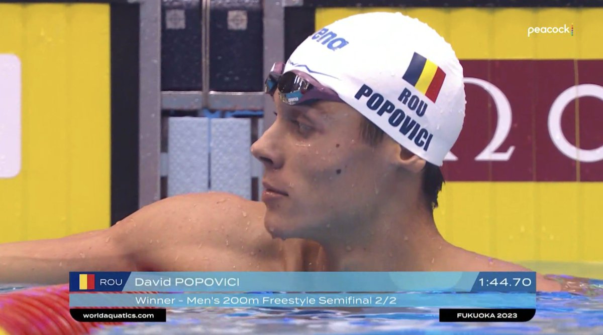 David Popovici just went 1:44.70 in the 200 freestyle and looks 0% tired after doing so. 

This dude is terrifying.