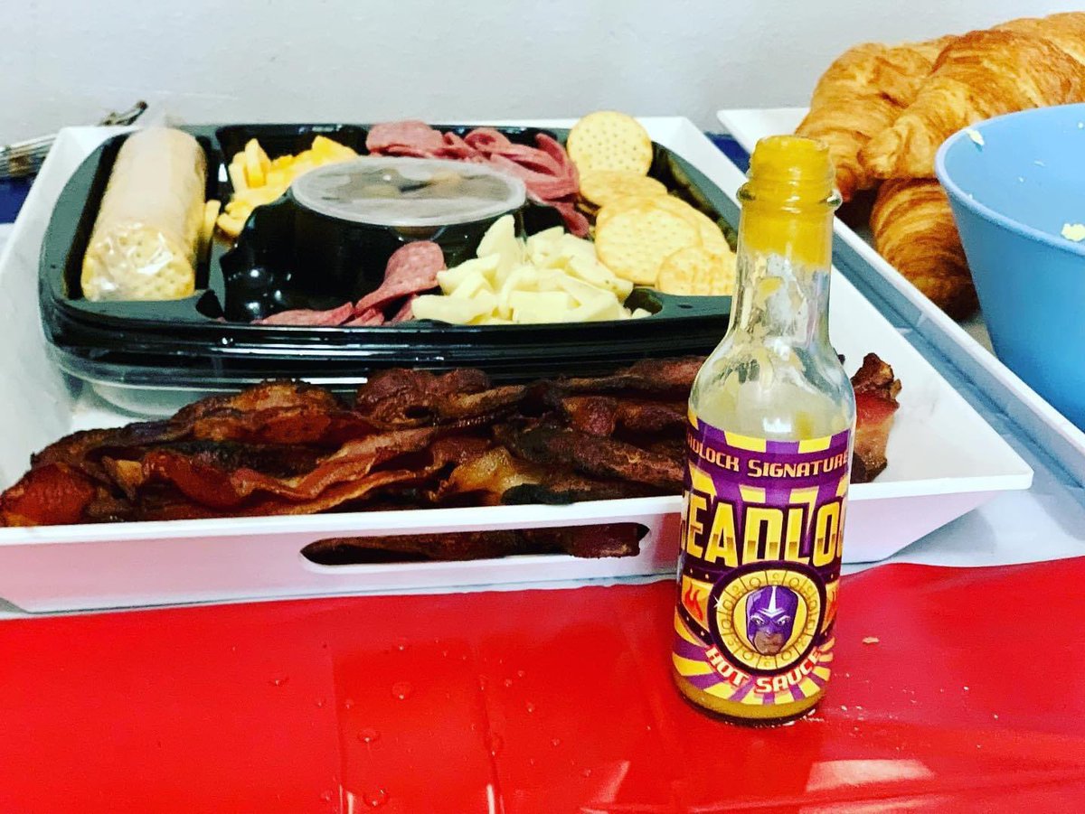 We got up super early today to watch the #frenchgrandprix F1 and had a Headlock #mimosa buffet. Definitely worth it! Suplex Your Taste Buds! #headlockhotsauce #hotsauce #f1 #summer #spicy #fun