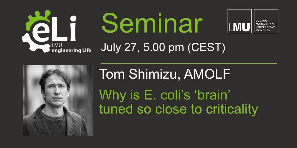 We are looking forward to hosting Tom Shimizu at this week's #eLI seminar! Join us life at LMU Physics or virtually.
engineering-life.jungmannlab.org