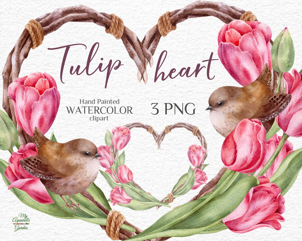 lenamadethis's tweet photo. Heart-shaped wreaths with tulips and birds. Boho style. Watercolor botanical hand-painted clipart. 
Download printable PNG files here - https://t.co/1xpWZdPDp1 
#watercolor #handpainting #wreaths #clipart #flowers #printable #rustic #wedding #scrapbooking #craftsupplies https://t.co/UadWxc0Mcn