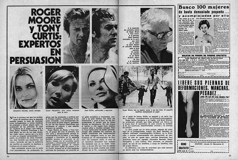 Garbo magazine from Spain reported in September 1971 that Alexandra Bastedo and Susan Hampshire were to star in The Persuaders! #ITC #ThePersuaders #ShareTheITCLove #JWITCarchive
