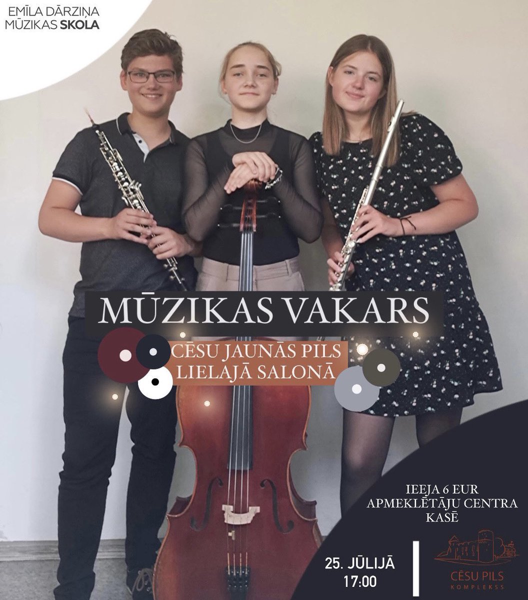 _CesuMuzejs's tweet image. Jau rīt pie mums viesosies Emīla Dārziņa mūzikas skolas audzēkņi uz mūzikas vakaru. Būs iespēja klausīties klasisko mūziku, apvienojot to ar muzeja apmeklējumu. 🌞🎼🖼️