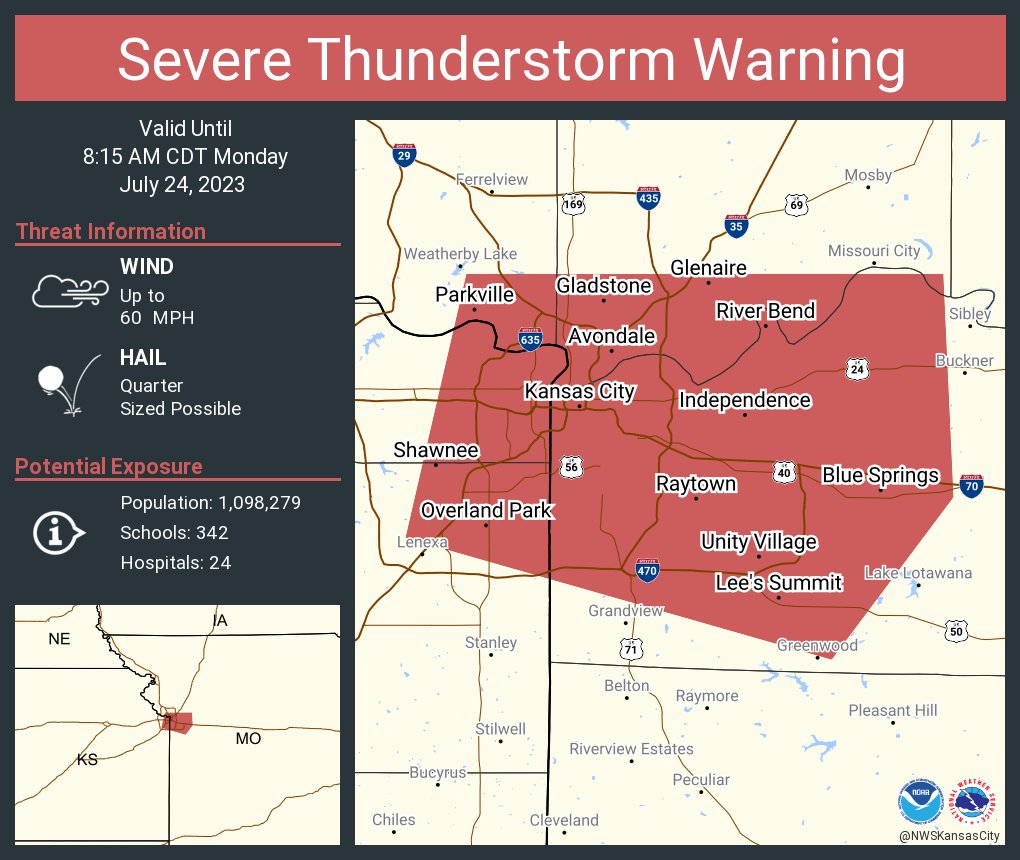 NWS Kansas City on Twitter "Severe Thunderstorm Warning including