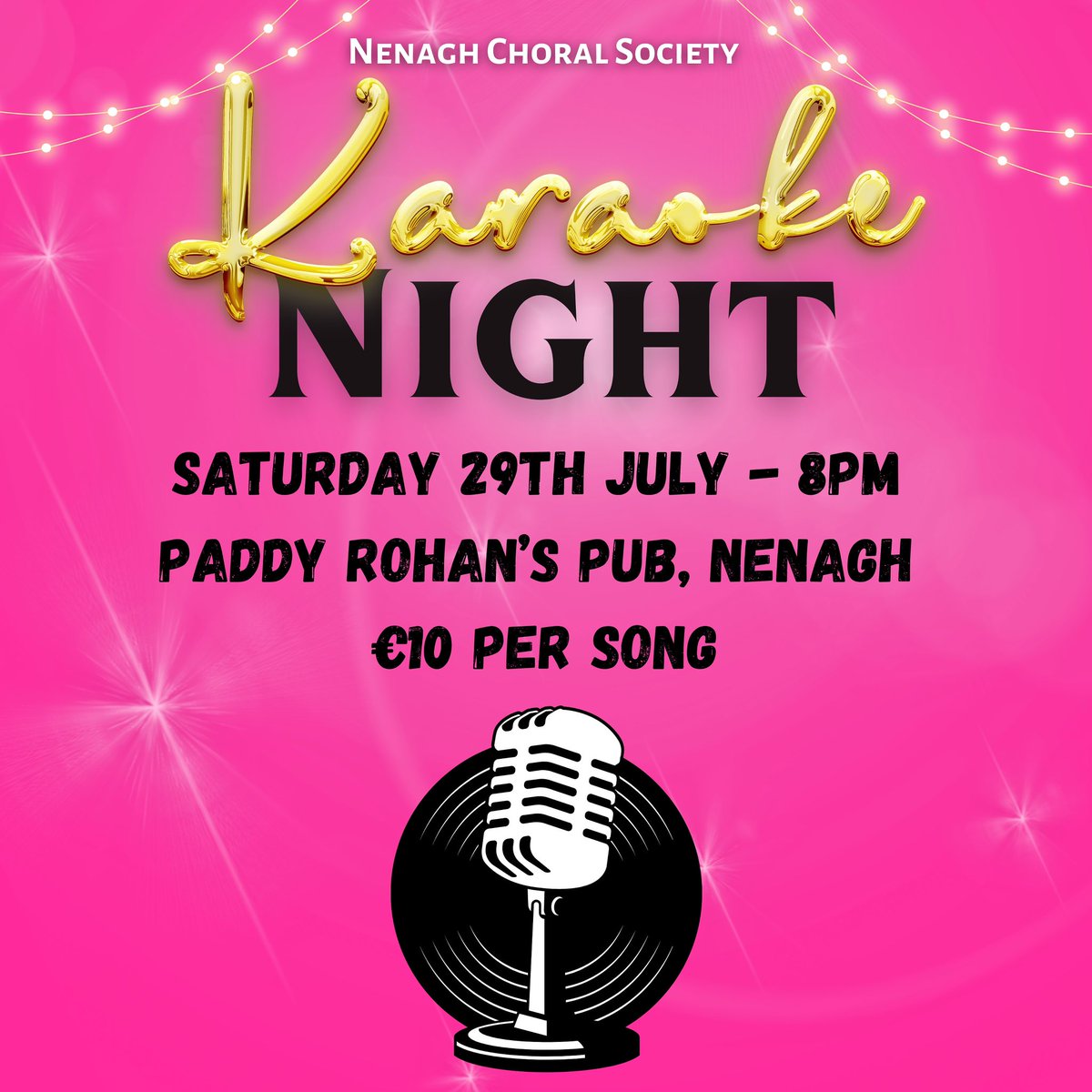 *KARAOKE NIGHT*
We are hosting a karaoke night in Paddy Rohan’s pub as a society fundraiser on the 29th of July at 8pm, €10 per song. Get practicing 🎶🎤