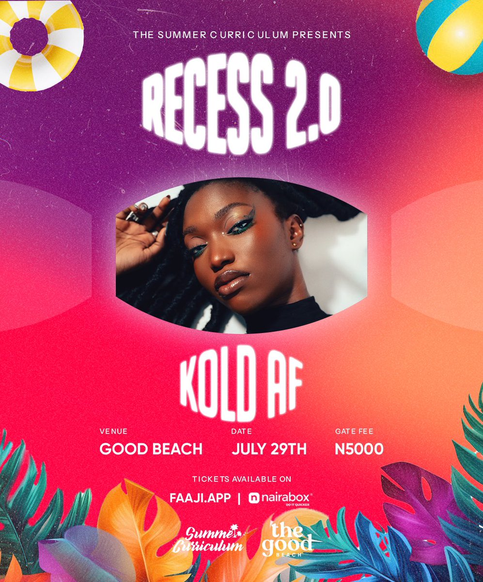 See y’all on Saturday at Recess 2.0 ❕

Tickets are available on Faaji app and Nairabox 🥶