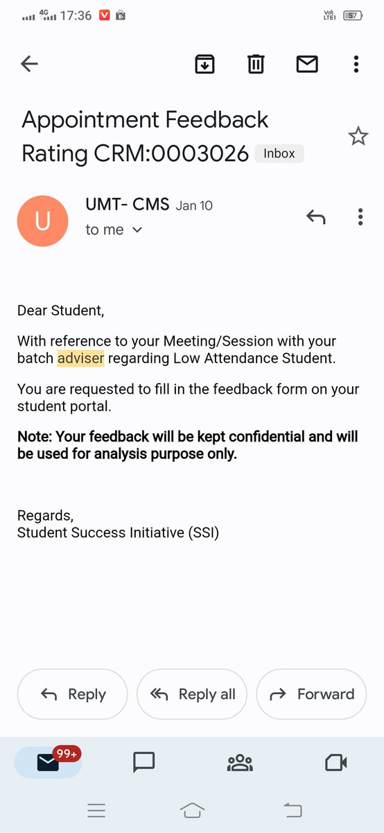 MudaSar_Jabbar's tweet photo. @ibrahimhmurad
Why don't receive this mail this time?? Chuti py thy adviser kia? 
#UMT_RestoreTheGrades https://t.co/vBFaIIMSuh