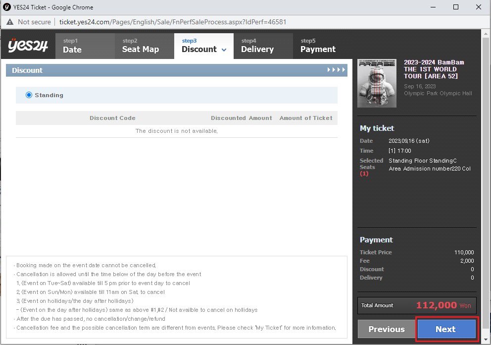 🛸วิธีกดบัตรคอนน้องแบม🛸
ยังพอมีบัตรอยู่ ไปหาน้องแบมกันนนน

1.เลือกคอนArea52 กด Booking
2.เลือกวันที่ 16 ก.ย. กด Next
3.เลือกที่นั่ง กด Seat Selection completed 
4.กด Next
 #BamBam_TOUR_AREA52