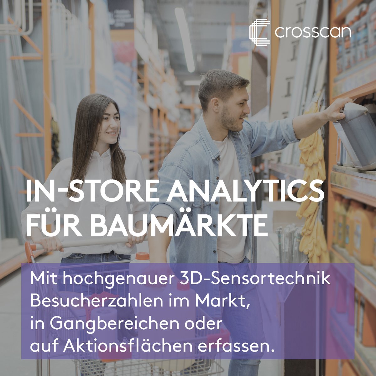 crosscanGmbH's tweet photo. Warum ist es sinnvoll, die #Besucherfrequenz im #Baumarkt zu erheben?
Unsere 3D-Sensoren erfassen Frequenzdaten DSGVO-konform mit 99%iger Genauigkeit &amp; stellen diese in Echtzeit auf unserer Connect-Plattform  für weitere Analysen zur Verfügung.

Mehr hier: https://t.co/72XpBfOJCC https://t.co/LXqHvp0sOP