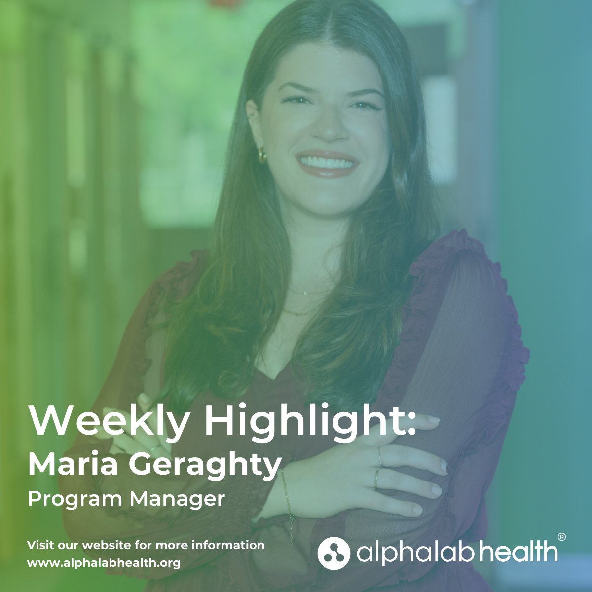 alphalabhealth's tweet photo. Meet Maria Geraghty! Maria is the Life Sciences Program Manager, focusing on the AlphaLab Health accelerator and the associated recruiting and operations. Learn more about Maria by visiting our website https://t.co/98Pvz2BXRh https://t.co/408MprqA9u