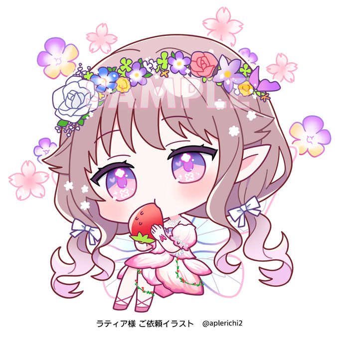 「flower wreath twintails」 illustration images(Latest)