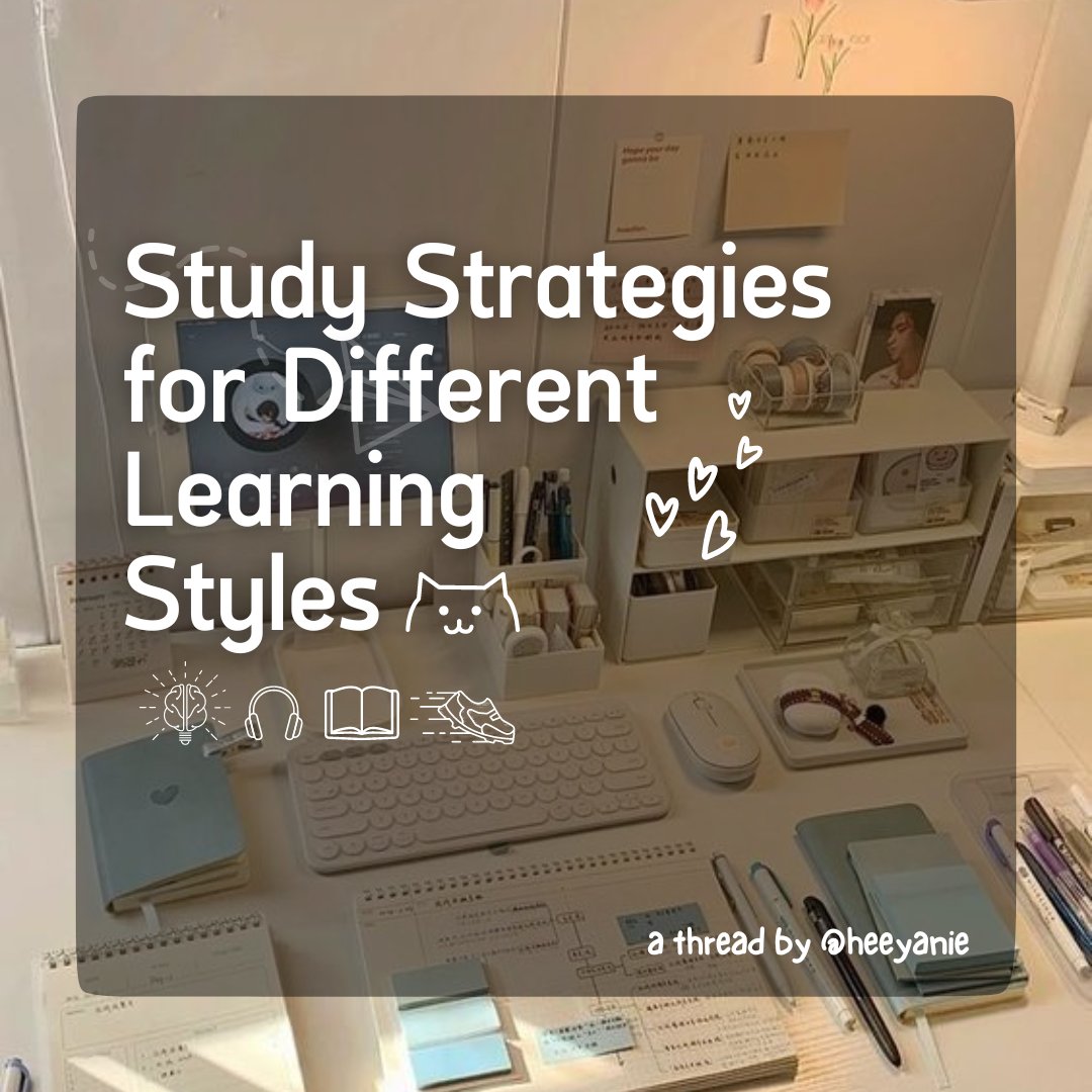 Study Strategies for Different Learning Styles
⋆˙⟡♡ #studytwt #studytwtph 

- a thread