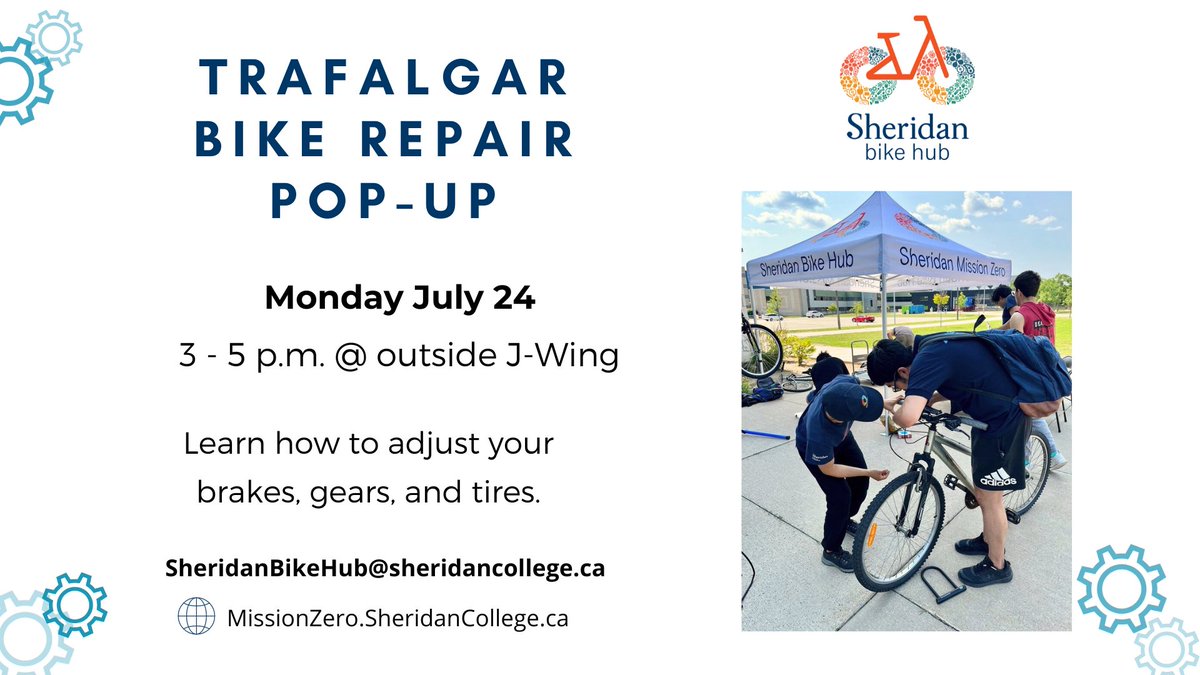 Staff and students can bring their bikes to learn how to do basic tune-ups today at Trafalgar between 3 - 5 p.m.! 🔧🪛<a href="/sheridancollege/">sheridancollege</a> @SSU