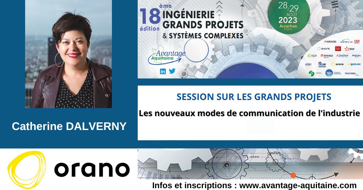 [Focus sur le programme IGPSC 18 : SESSION SUR LES GRANDS PROJETS]

Lors de la session #GRANDSPROJETS, <a href="/CatDalverny/">Catherine D</a>, Directrice adjointe de la communication au sein d'<a href="/Oranogroup/">Orano Group</a>, viendra s'exprimer concernant : « Les nouveaux modes de #communication de l'#industrie »