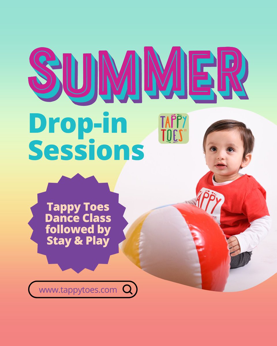 Have you heard about our Summer Drop in Sessions?

You don't need to go all Summer without your favourite Tappy Toes Classes! These special classes include a 30 minute class followed by tea, coffee and playtime!

Look out for dates from your local Tappy Toes teacher.

#Tappytoes