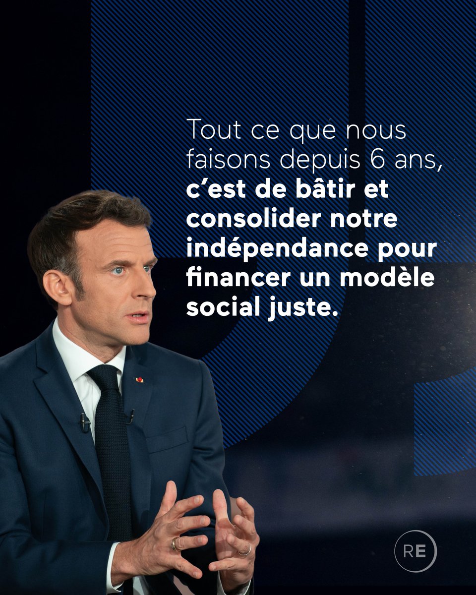 Renaissance's tweet photo. « L’indépendance et la justice tel est le cap pour la Nation. »

— @EmmanuelMacron https://t.co/Ew1AK5fQBX