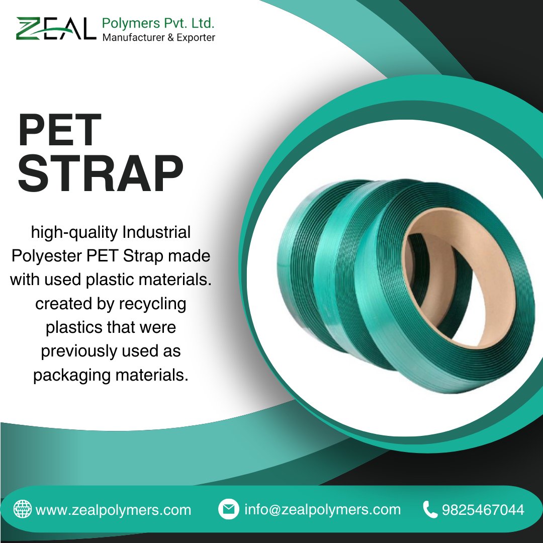 ZealPolymers's tweet image. Zeal Polymers use Environment friendly recycled materials. Polyester is the strongest plastic strap.
.
zealpolymers.com
.
9825467044
.
#zealpolymers #hdpe #petstrap #instagram #Facebook #Linkedln #petstraps #instalike #like #follow