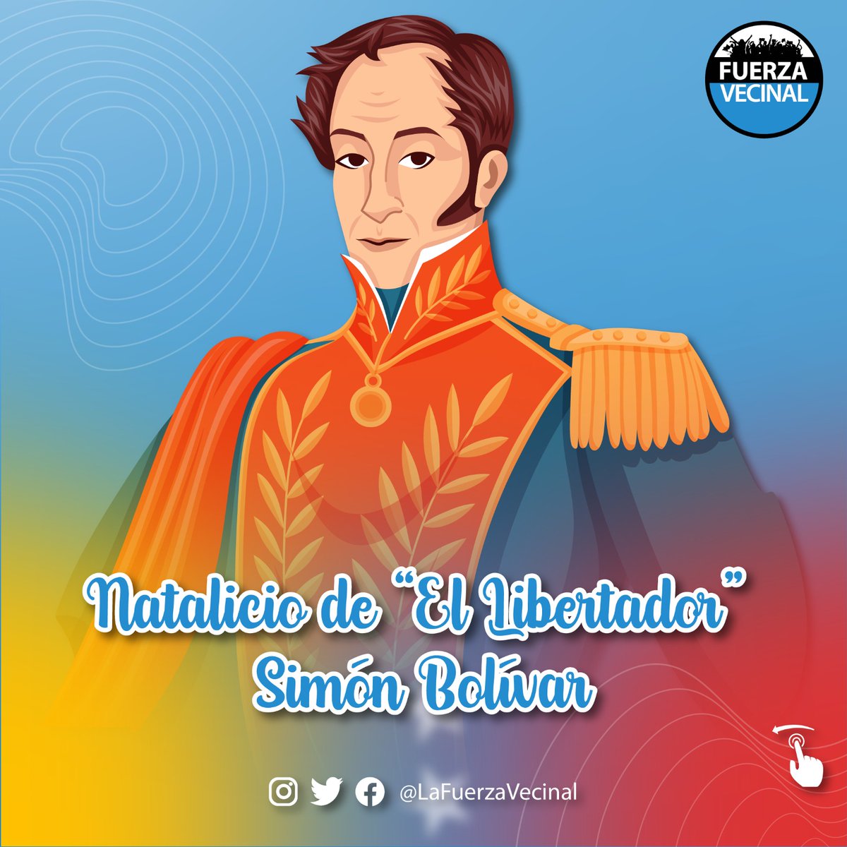 lafuerzavecinal's tweet photo. Hoy conmemoramos el natalicio de nuestro Libertador Simón Bolívar, considerado por sus acciones e ideas como el “Libertador de América”. ✊️

⚪️⚫️🔵 https://t.co/56rzqDE09M