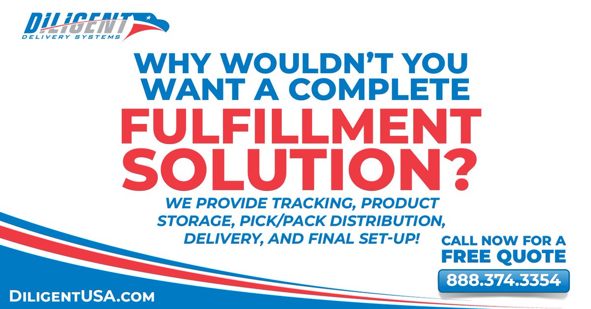 DiligentUSA's tweet photo. Why WOULDN’T You Want a COMPLETE Fulfillment Solution?  https://t.co/PdKQsPJGJf #medicalcourier #fleetmanagement #hotshot #warehousing #logisticsmanagement #customshipping #deliverysolutions #freightforwarding #fulfillment #pickpack https://t.co/KcLjUyagjZ