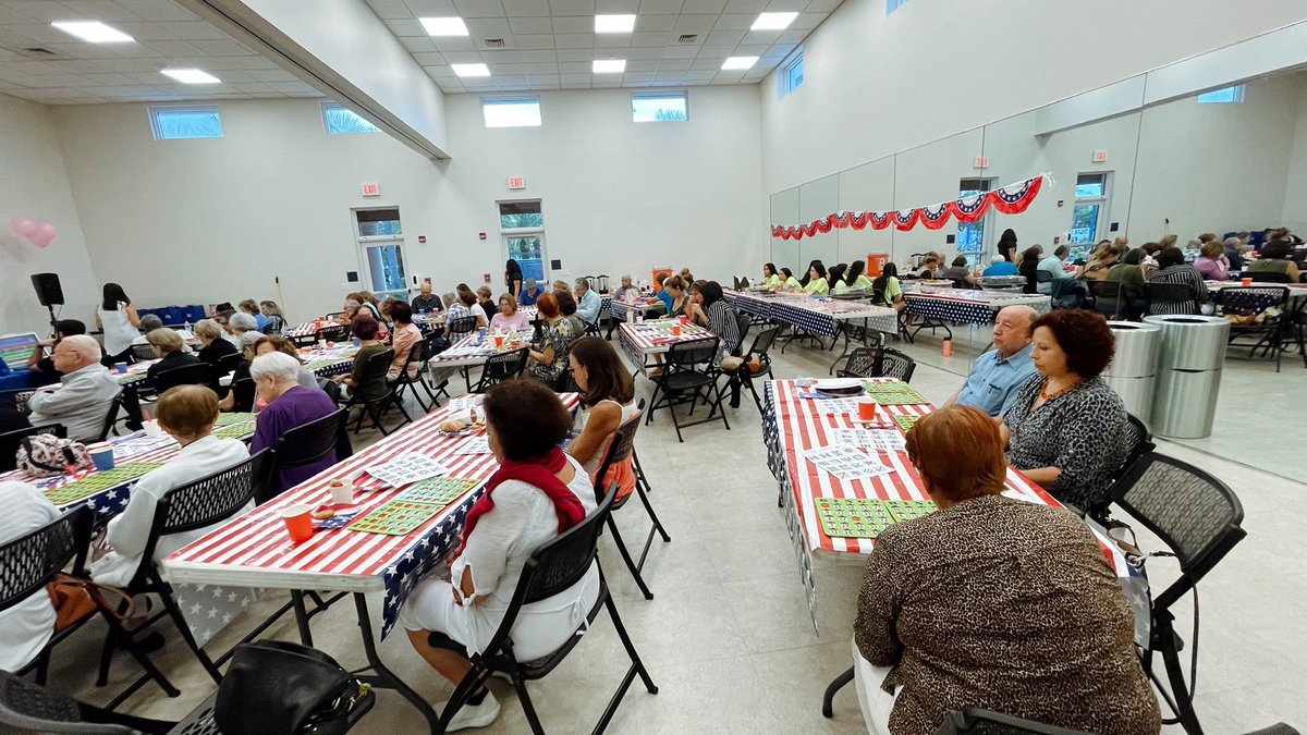 Cityofdoral's tweet photo. Our Silver Club loves a good Bingo Night. Here is a glimpse at their Friday Bingo Night at Morgan Levy Park. 🎱💙

#CityOfDoral #SilverClub #BingoNight https://t.co/h89Qhp6TsM