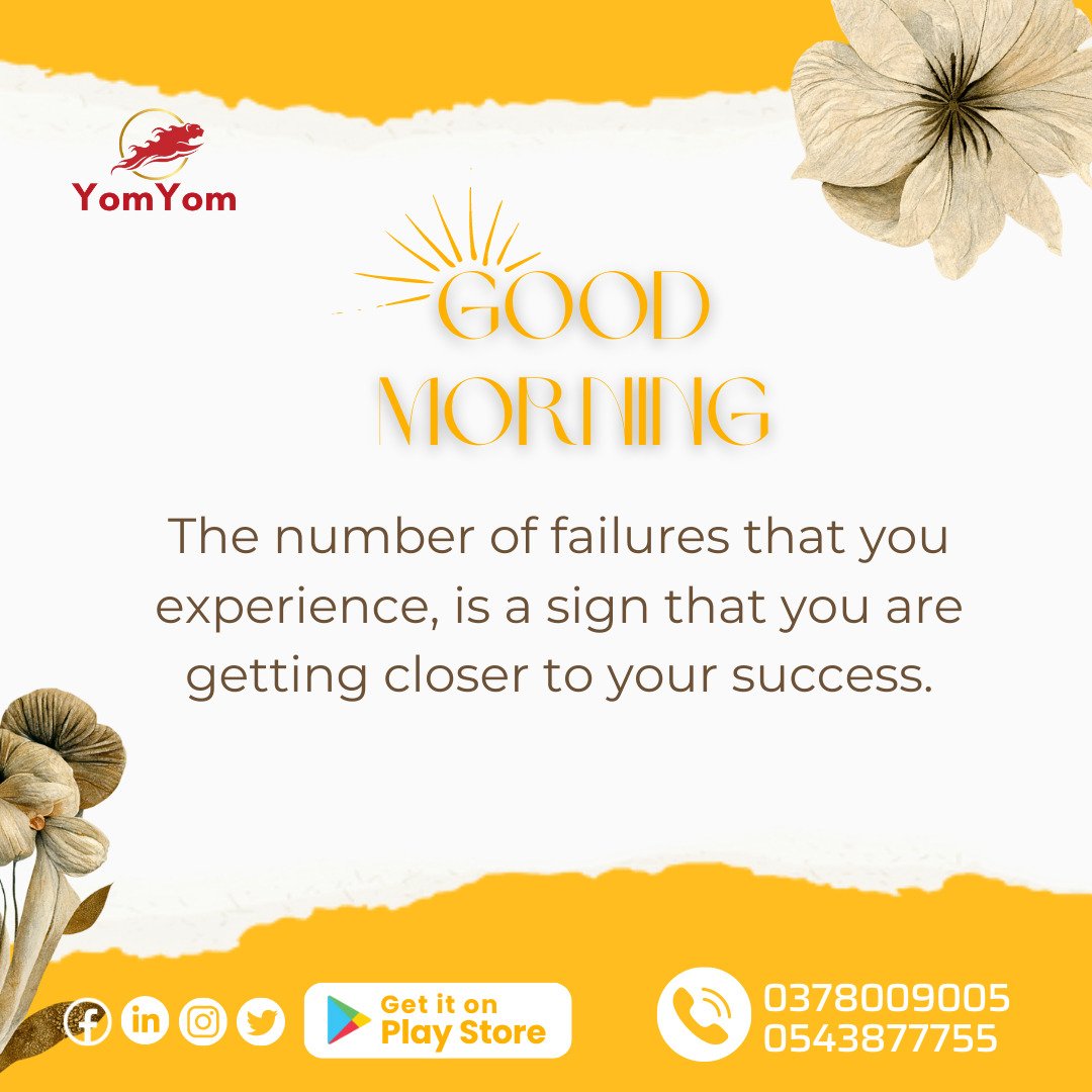 yomyomdelivery's tweet photo. Failure is a crucial part of the #journey to #success.It offers valuable lessons, helps us refine strategies, and builds resilience.
Embracing failure fosters a #growth mindset and prompts us to reassess #goals.
Therefore, failure should be seen as an #opportunity for growth. https://t.co/CczrCvK3Xi