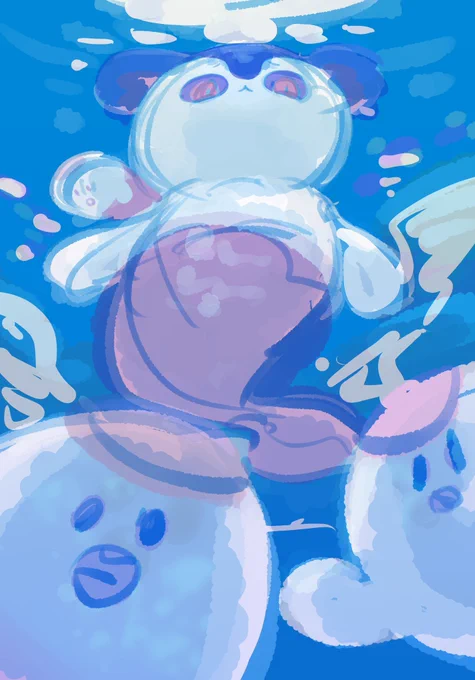 さっきの絵下書きでは3匹いた頃のト口ピカってる海の絵だったんですけど路線変更しました するだろあんなの