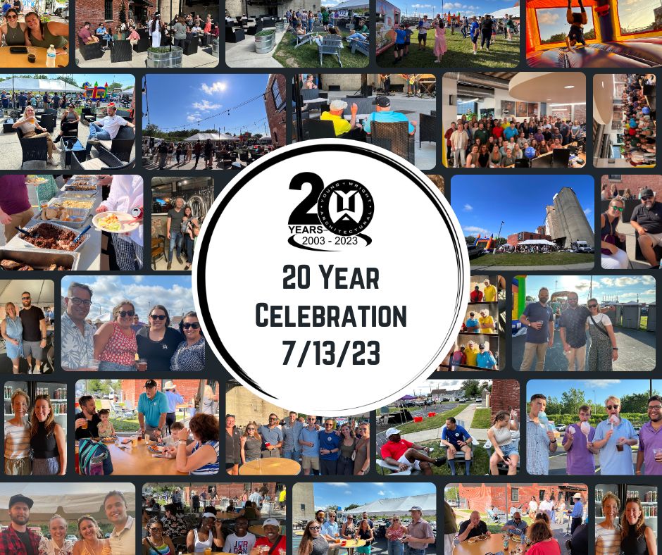 Cheers to 20 years of excellence with Young + Wright Architectural! We had a blast celebrating this milestone with our amazing staff, friends, and family!  Grateful for everyone who's been part of our journey, and super excited for what lies ahead! #20YearsAnniversary #YWArch