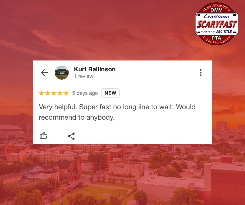 ABCTitleBoutte's tweet photo. Our goal is to be as helpful and as fast as possible! Thanks for the kind review, Kurt! ⭐ https://t.co/JDyLCfjStk
